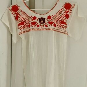 Auburn university White shirt with orange and blue Embroidery